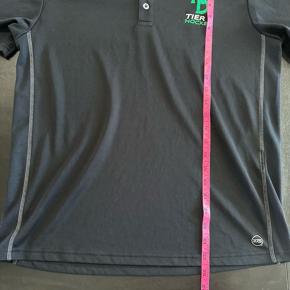 Men's UND Hawks Sioux Hockey Tier 1 Black Bauer Polo Small North Dakota Collar - Picture 9 of 10